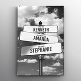 Gepersonaliseerde Straatnaambord Familie canvas - Corelo - Amsterdam